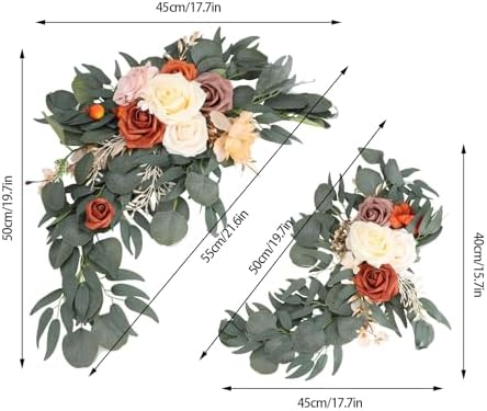 Artificial Wedding Arch with Orange Floral Swags