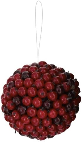 Nearly Natural 5 Inch Red Berry Ball Set of 6