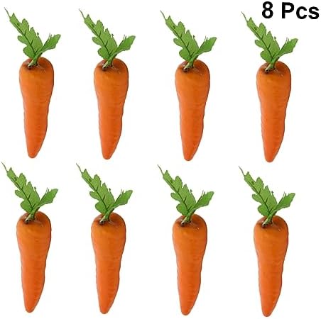 Cabilock 8Pcs Realistic Fake Carrots Artificial Vegetable Decorations