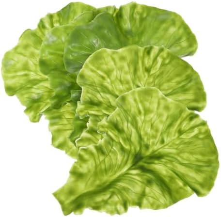 LOGOFUN 5Pcs Artificial Lettuce Leaves Lifelike Decor Props