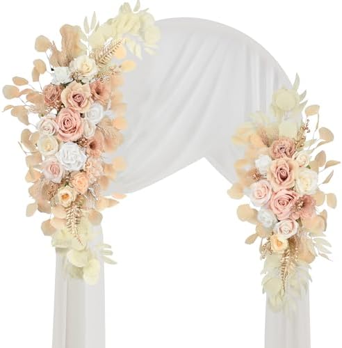 Tings Time Wedding Arch Flowers Set Pack of 2 Beige