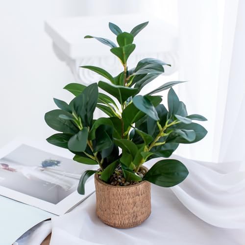 126 Inch Realistic Fake Ficus Plant in Brown Ceramic Vase