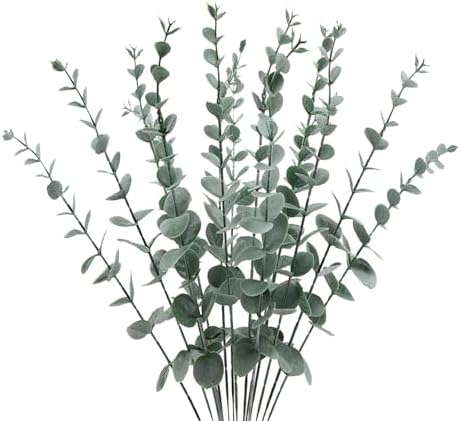 ABAJI Artificial Eucalyptus Greenery with Frost