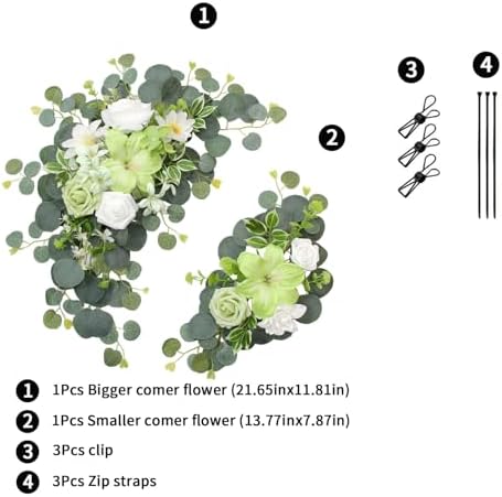 2pcs Wedding Arch Flowers Welcome Sign Decorations 1