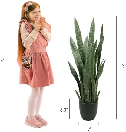 Solution4Patio 3ft Artificial Snake Plant for Home Office Decor