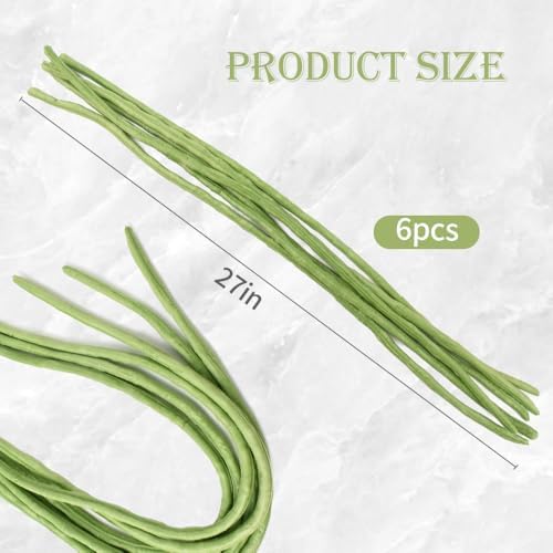 HUIANER Artificial Green Long Beans 6pcs Decor Display Props