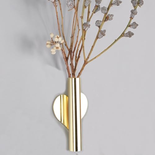 Heart Shaped Wall Mounted Flower Tube in Gold