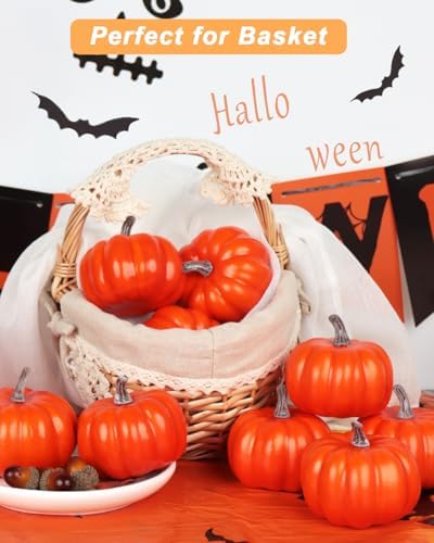 Vensovo 3 Inch Mini Foam Pumpkins - 12PCS Fall Decor