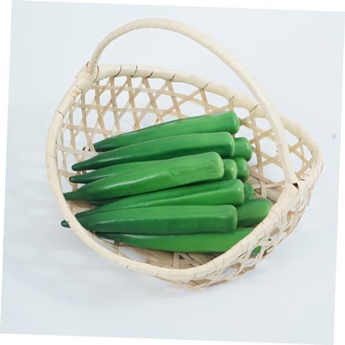 Vaguelly Realistic Fake Okra Artificial Vegetable Set