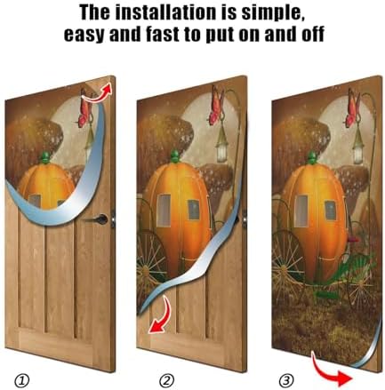 Susiyo Pumpkin Carriage Door Cover Fabric Decor 36x98in