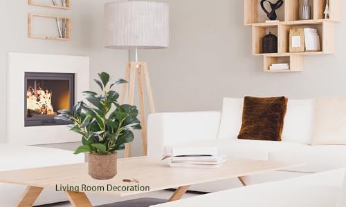 126 Inch Realistic Fake Ficus Plant in Brown Ceramic Vase