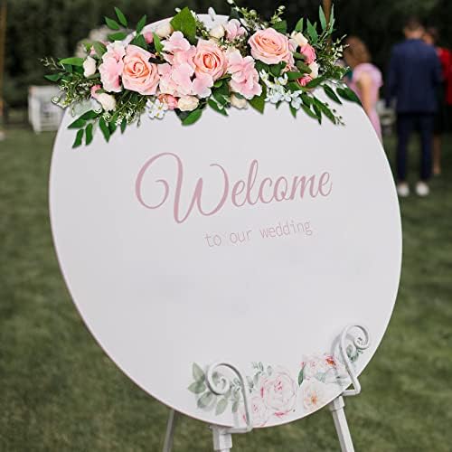 Artificial Rose Wedding Arch Decor Pink Floral Swag