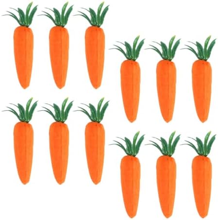 LOGOFUN 12PCS Artificial Carrots for DIY Easter Decor