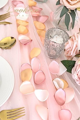 Lookein 300pcs Rose Petals Satin for Wedding Decorations