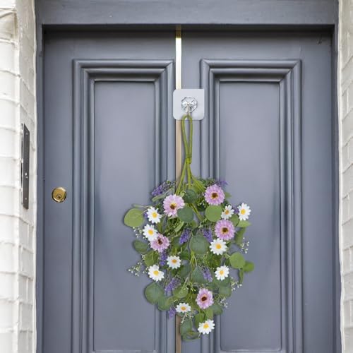 20 Inch Purple White Artificial Daisy Teardrop Swag