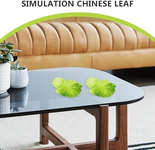 Cabilock 4pcs Realistic Decorative Fake Lettuce Leaves