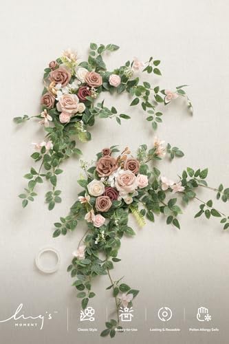 Lings Moment 2PCS Dusty Rose Artificial Floral Swags