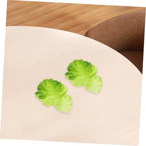 VICASKY 4pcs Artificial Lettuce Leaves Realistic Kitchen Decor