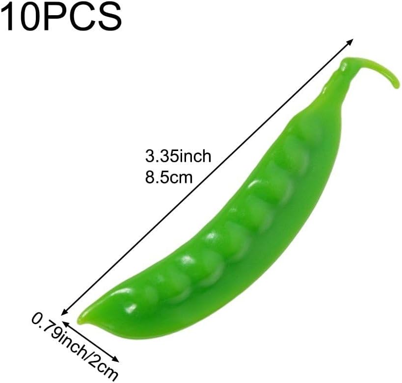 10 Pcs Realistic Artificial Green Peas Decor Prop