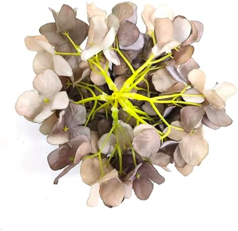 71 Inch Coffee Hydrangea Artificial Flowers Heads 10 Pcs