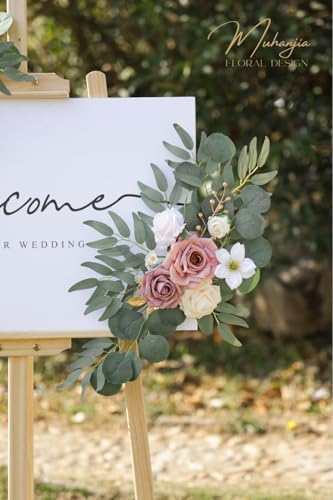Muhanjia Wedding Sign Faux Flower Swag Pack of 2 1