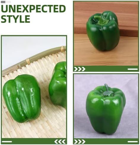 LOGOFUN 4pcs Artificial Green Pepper Display Props