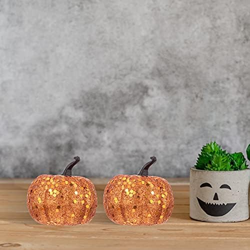 NUOBESTY 10pcs Glitter Foam Pumpkin Artificial Decorations