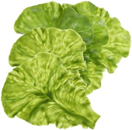 LOGOFUN 5Pcs Artificial Lettuce Leaves Lifelike Decor Props