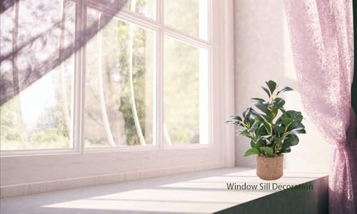 126 Inch Realistic Fake Ficus Plant in Brown Ceramic Vase