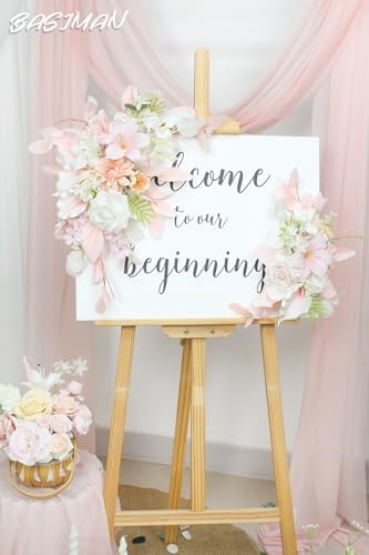 BASIMAN Set of 2 Wedding Flowers and Welcome Sign