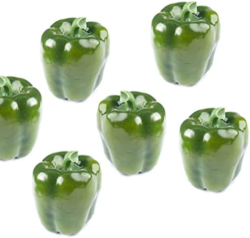 Factory Direct Craft Pack of 6 Artificial Green Bell Peppers