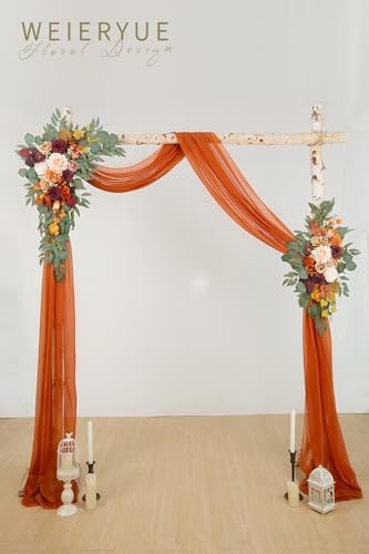 Wedding Arch Flowers Kit with Sheer Drape and Zip Ties