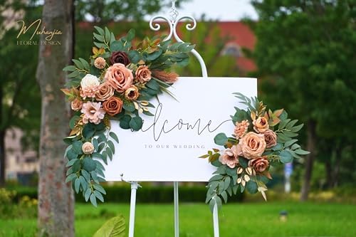 Terracotta Wedding Sign Faux Flower Swag Pack of 2
