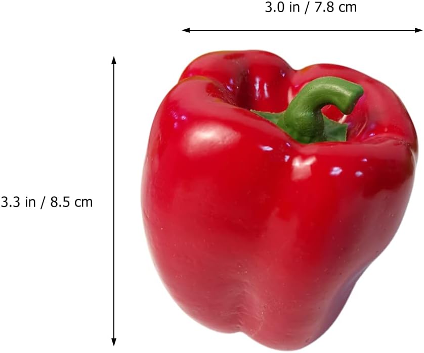 LUOZZY 4 Pcs Realistic Red Bell Pepper Artificial Vegetables 1