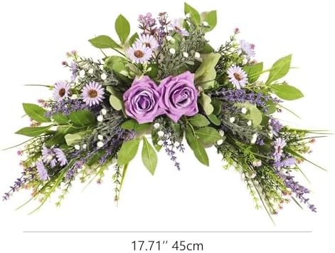 Lovmeety Daisy Artificial Flower Swag with Green Leaves