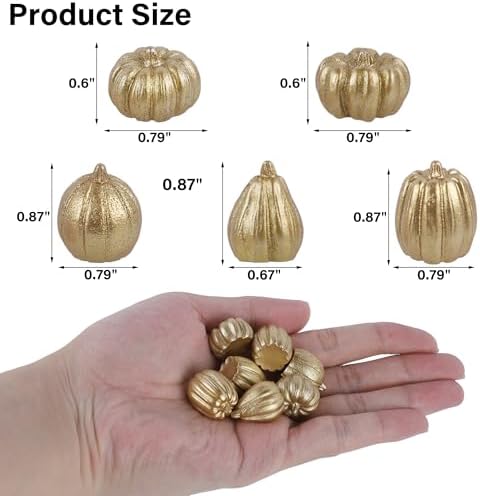 winemana Mini Pumpkins Fall Decorations 80 Pack Gold