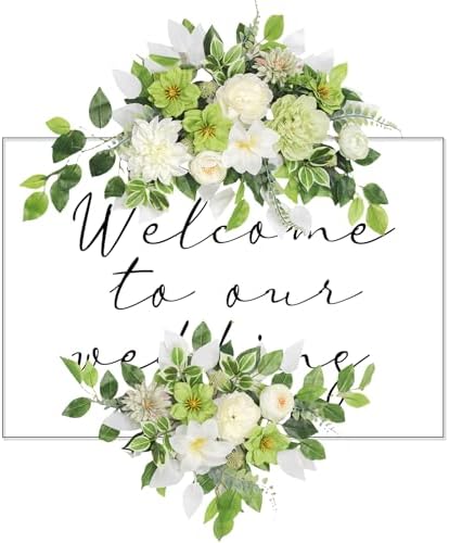 Wedding Arch Flowers Faux Set of 2 Green Decorations