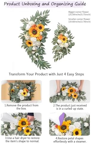 BMQDSM Wedding Arch Faux Flowers Set of 2