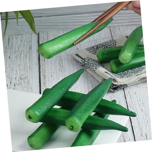 Vaguelly Realistic Fake Okra Artificial Vegetable Set