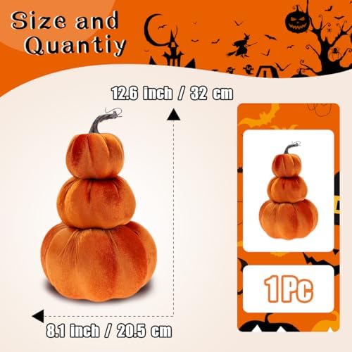 Gresorth 126 Inch Artificial Velvet Pumpkin Tower