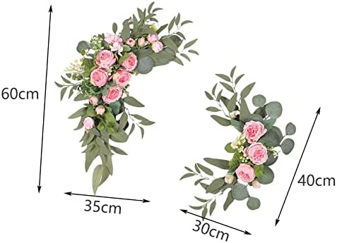 Almencla Artificial Peony Wedding Arch Flowers 2Pcs Pink