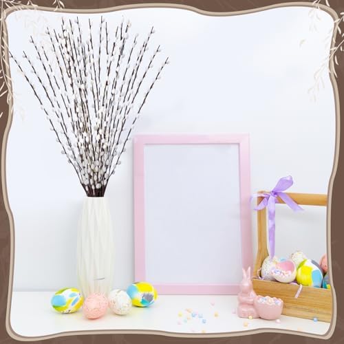 20 Stems 315 Inch Artificial Pussy Willow Branches for Vases