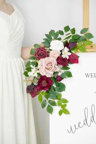 Piklado Wedding Decor Welcome Sign Flower Backdrop Garland 1