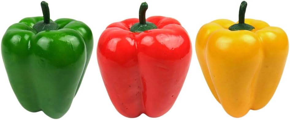 LOGOFUN 3PCS Realistic Artificial Sweet Pepper Decor