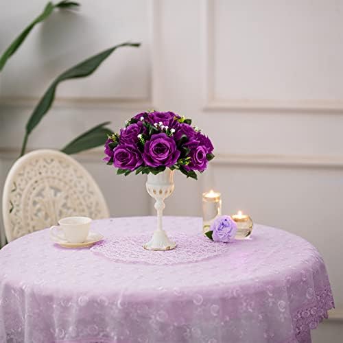 Blosmon Flower Balls Wedding Centerpieces 2 Pcs Artificial Roses with Base