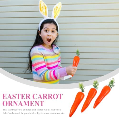 3Pcs Easter Carrot Ornament Artificial Foam Decor
