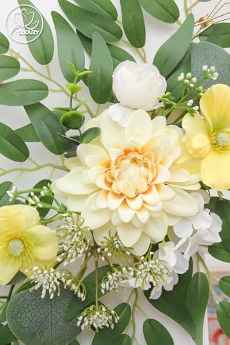 Pack of 2 Yellow Artificial Wedding Arch Flowers Reusable Decorations