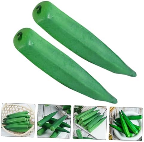 Vaguelly Realistic Fake Okra Artificial Vegetable Set