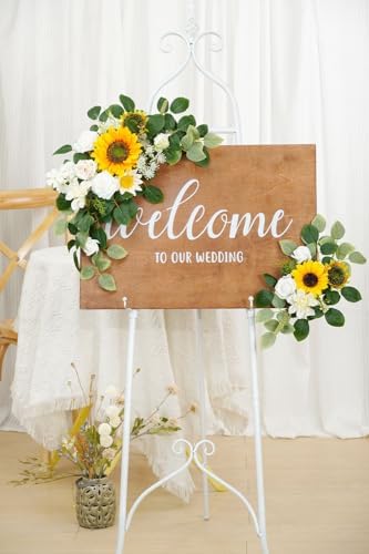 Piklado Wedding Decor Welcome Sign Flower Backdrop Garland