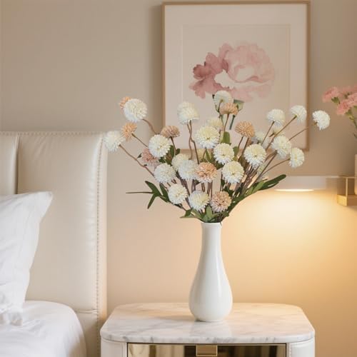 10 Pcs Artificial Mums with Long Stems